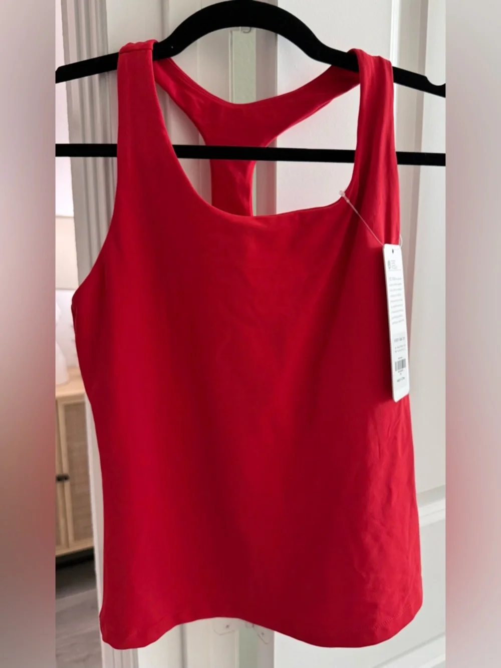 NWT CRZ YOGA Red Square Neck Tank Top